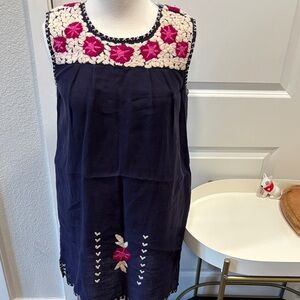 Calypso St. Barth Navy Dress with Pink Accents